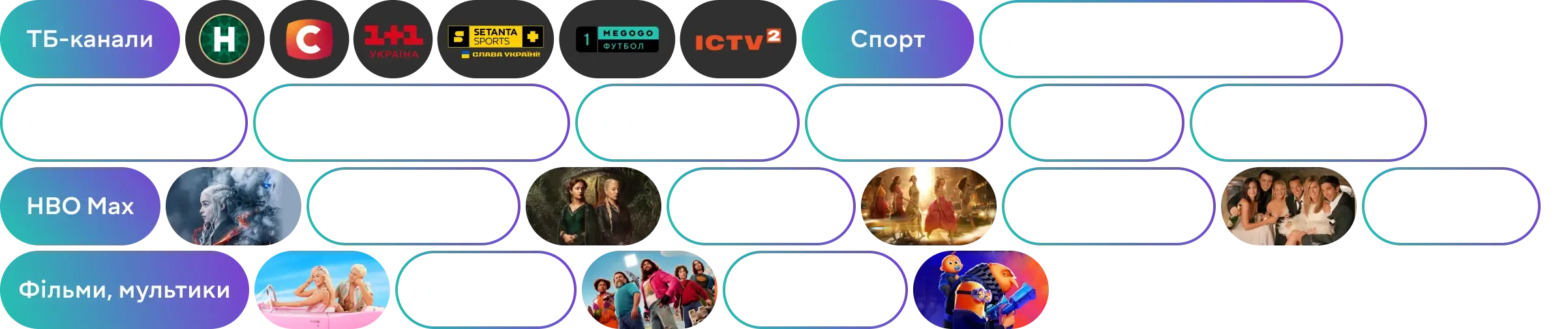 Фільми, серіали та телеканали, які доступні в передплаті Максимальна