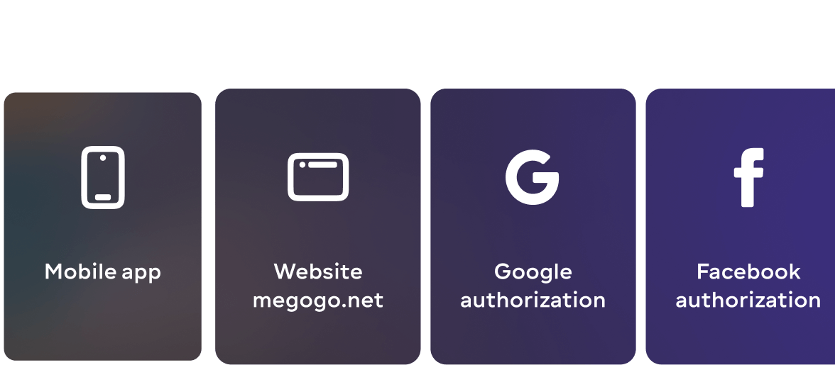 Ways to log in to MEGOGO