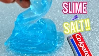TESTING TOOTHPASTE AND SALT SLIME How to make Slime with Colgate Toothpaste and salt NO GLUE