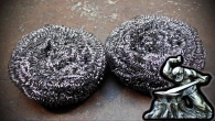 Damascus steel from steel pot scrubber + recipe.