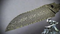 Dragon's Breath Damascus Steel, making a blade.