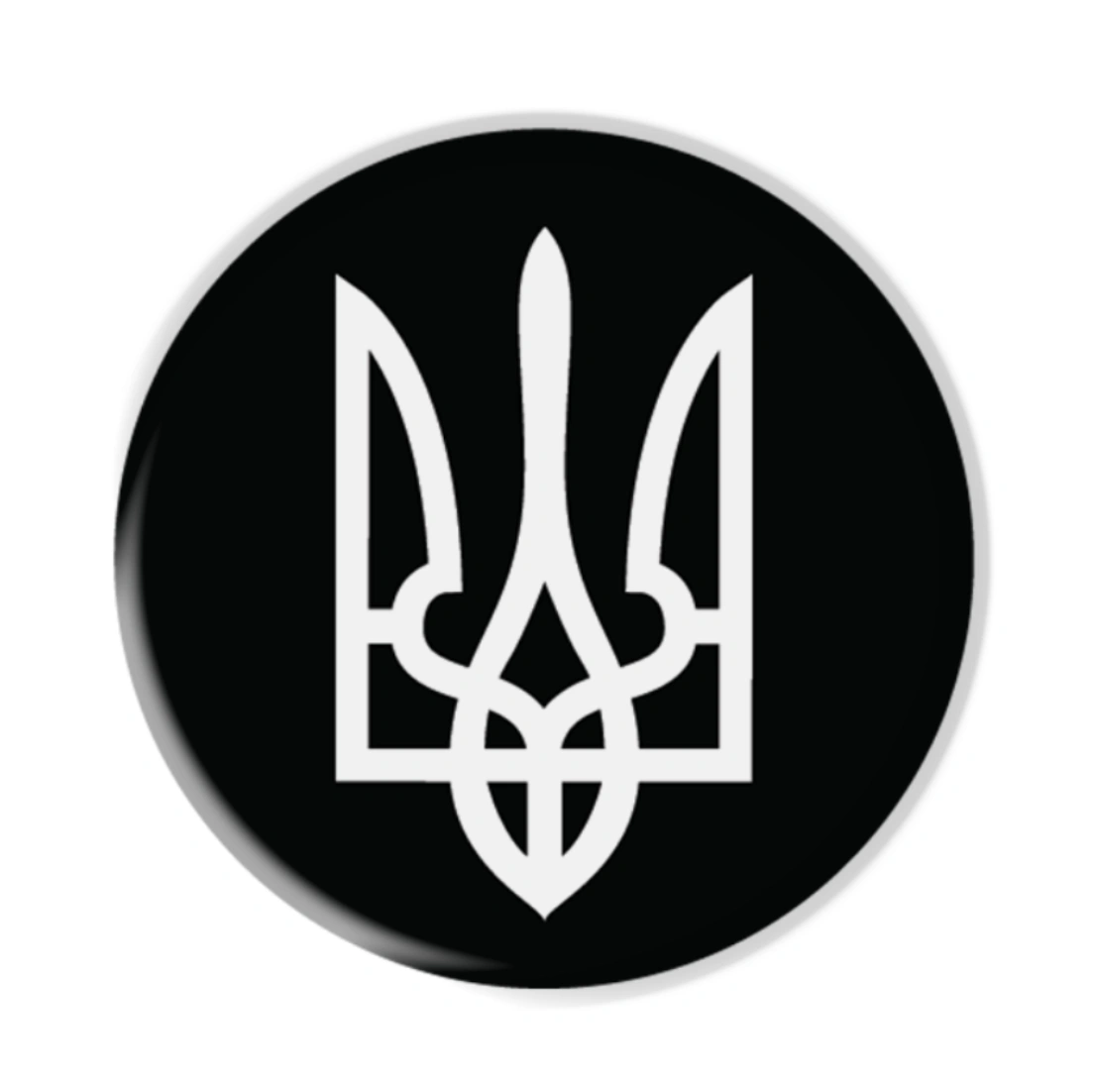 3D стікер «Герб чорно-білий»