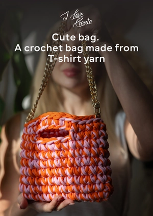 Cute bag. A crochet bag made from T-shirt yarn