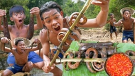 Rainforest Survival: Catching and Cooking Eel with Primitive Boy's Delicious Recipe