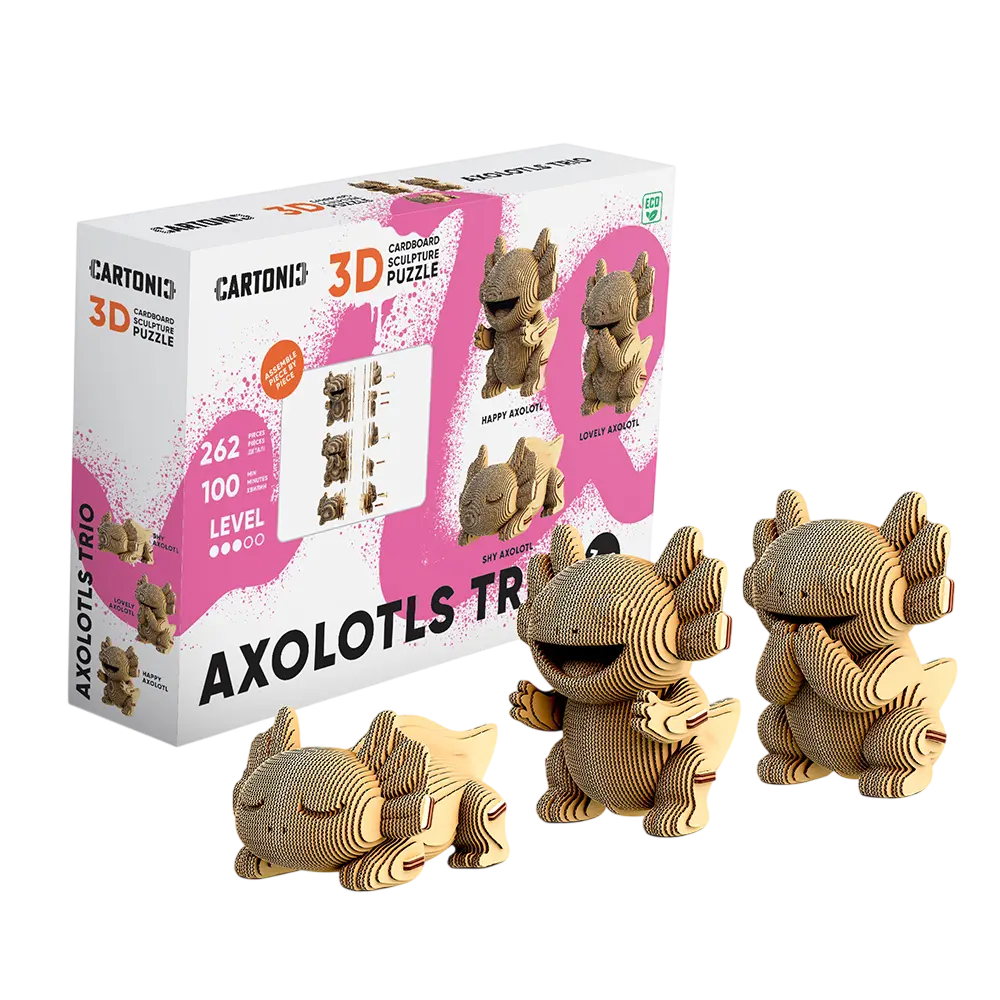 Картонний конструктор «Cartonic 3D Puzzle AXOLOTLS TRIO»