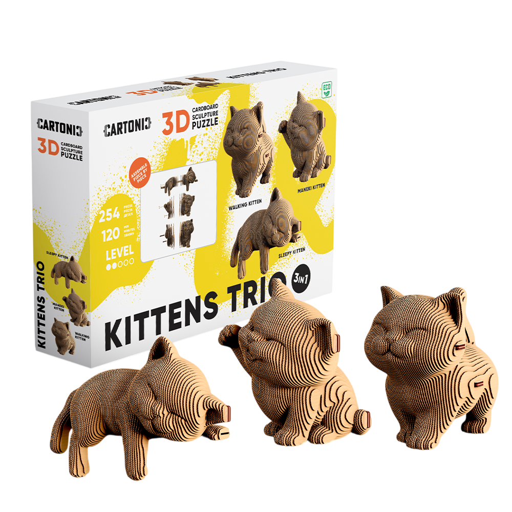Картонний конструктор "Cartonic 3D Puzzle KITTENS TRIO"