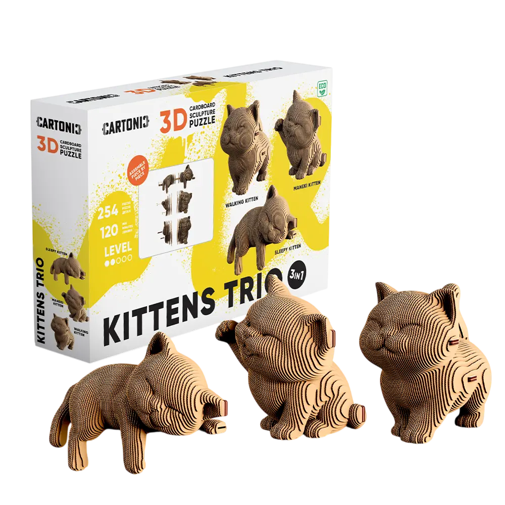 Картонний конструктор «Cartonic 3D Puzzle KITTENS TRIO»