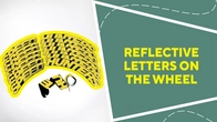 Reflective letters on the wheel