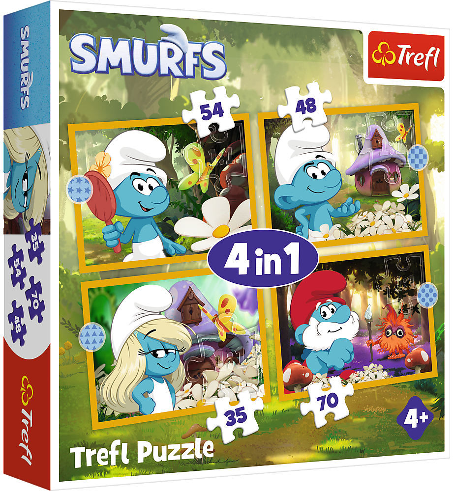 Пазли Trefl The Smurfs Життя в селі смурфів 4 в 1