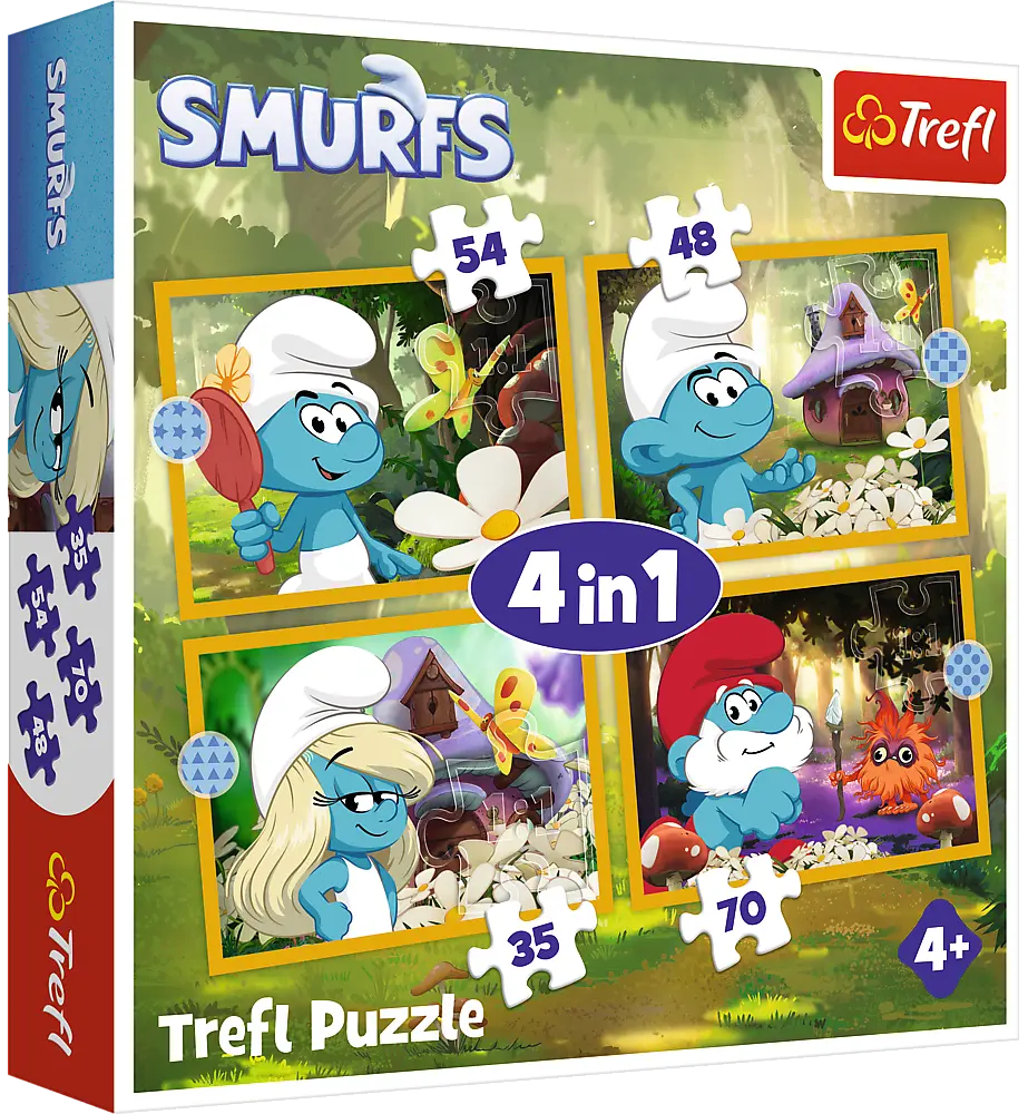 Пазли Trefl The Smurfs Життя в селі смурфів 4 в 1