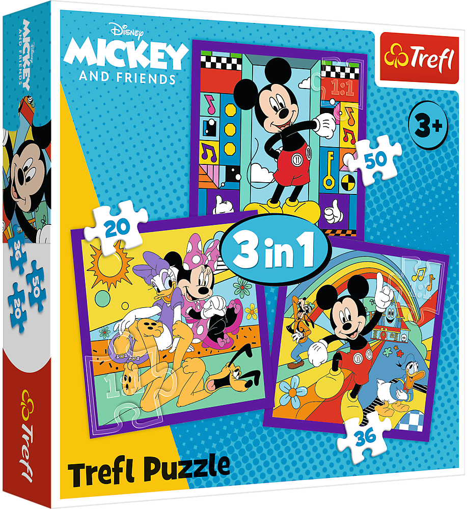 Пазли Trefl Disney Міккі та його весела команда 3 в...