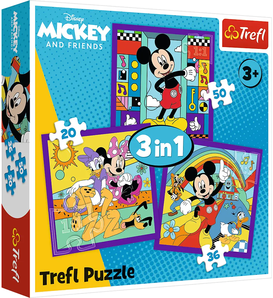 Пазли Trefl Disney Міккі та його весела команда 3 в 1
