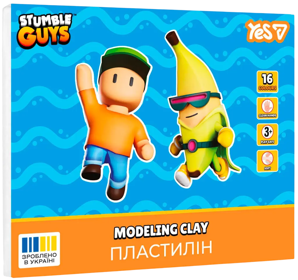 Обкладника "Пластилін Yes 16 кольорів Stumble Guys" Обкладинка "Пластилін Yes 16 кольорів Stumble Guys"