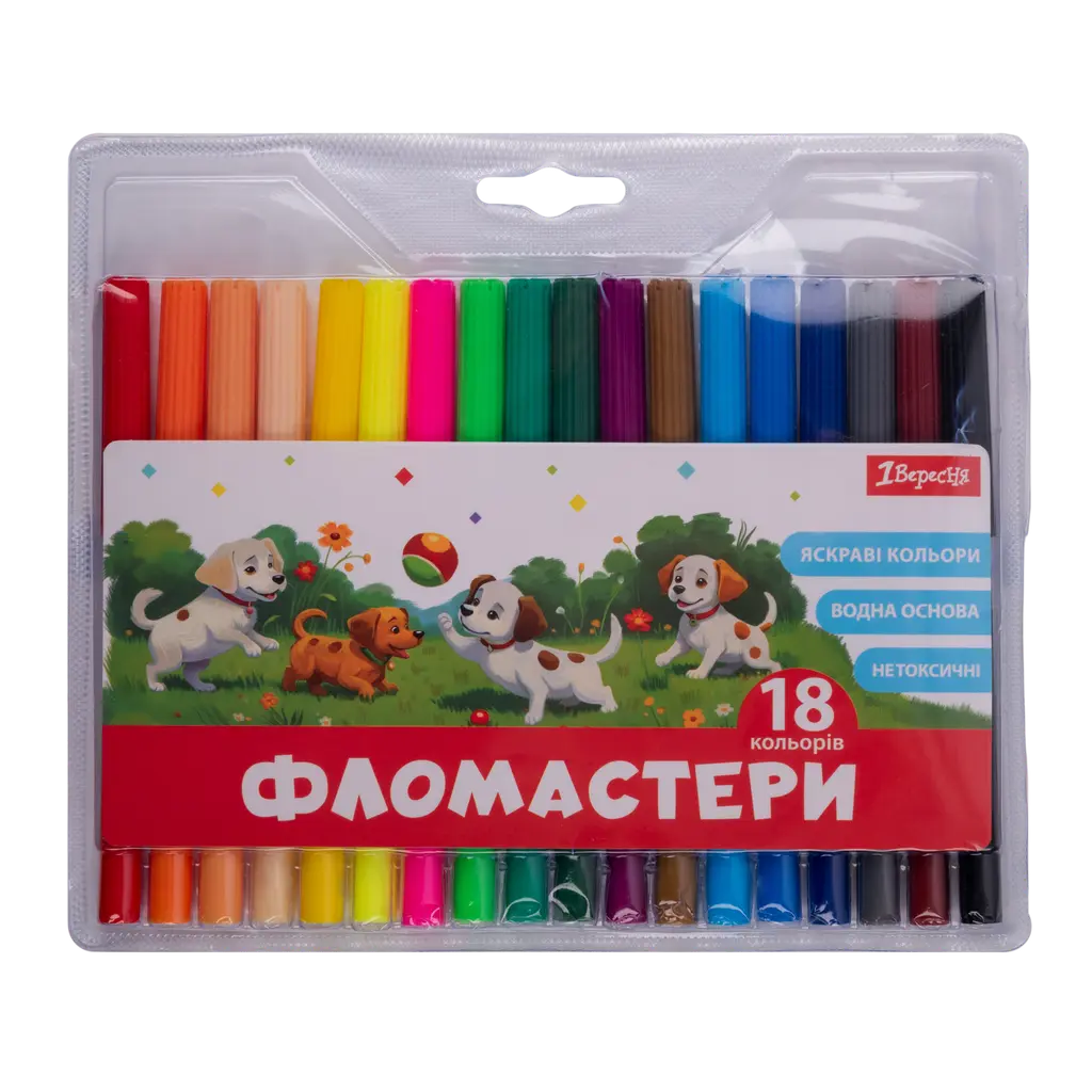 Обкладника "Фломастери 1Вересня 18 кольорів Classic" Обкладинка "Фломастери 1Вересня 18 кольорів Classic"