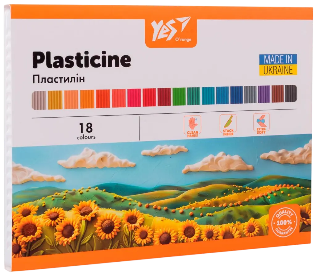 Обкладинка "Пластилін Yes 18 кольорів Orange Line"
