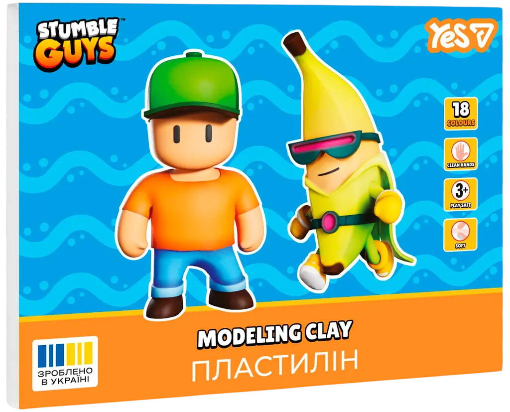 Обкладинка "Пластилін Yes 18 кольорів Stumble Guys"