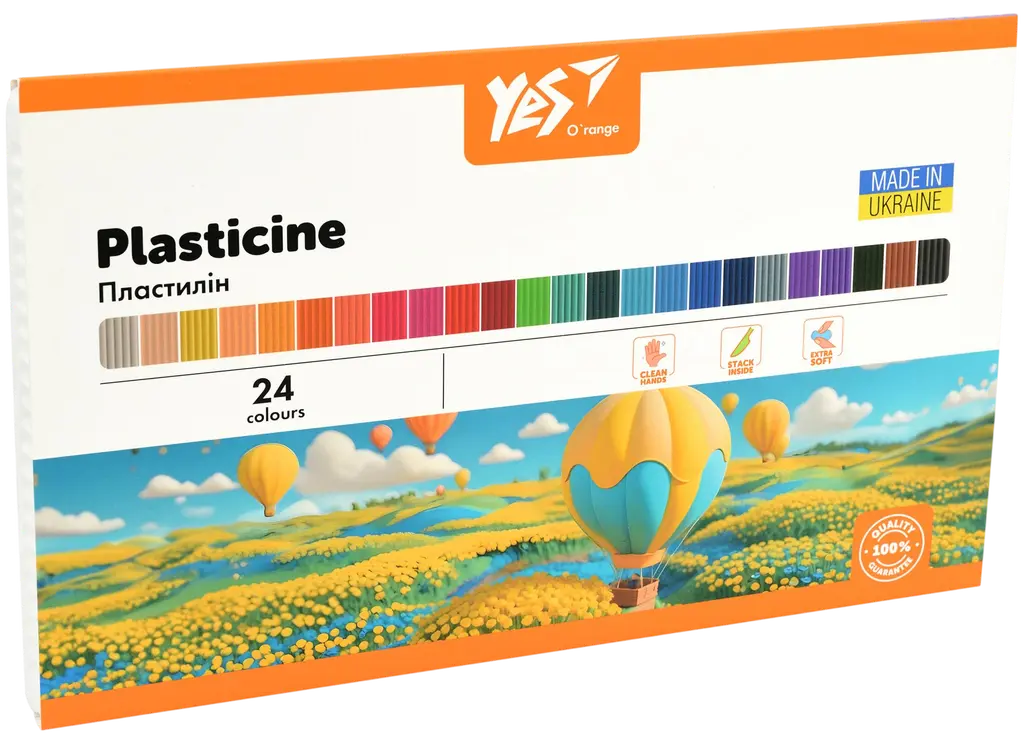 Обкладинка "Пластилін Yes 24 кольори Orange Line"