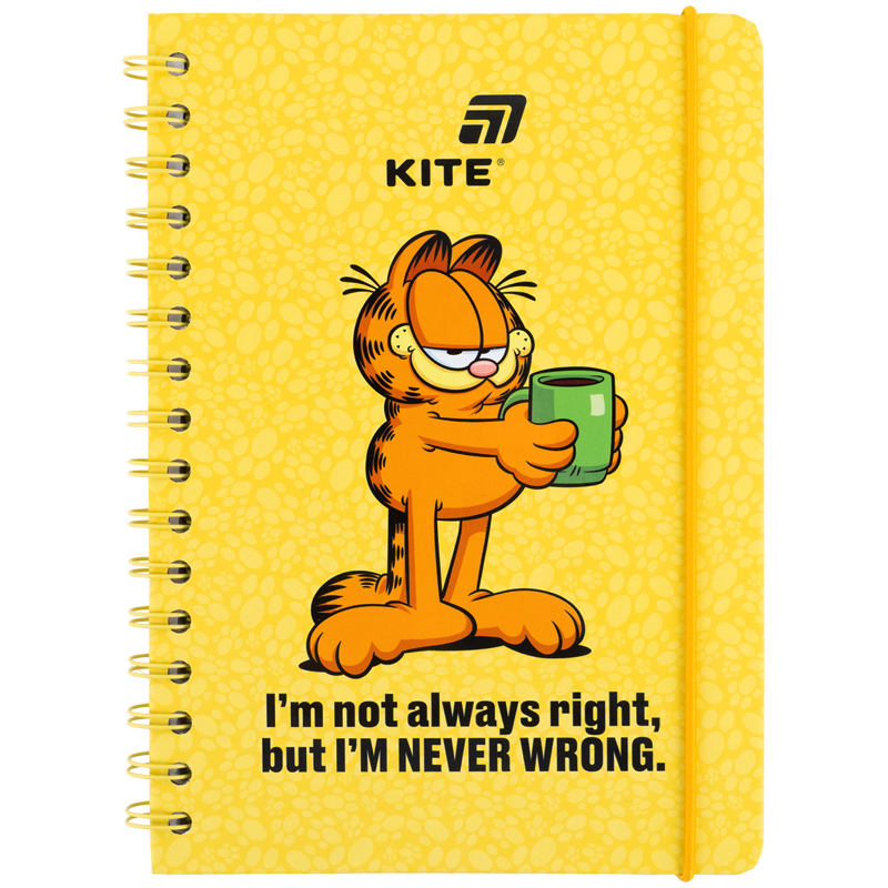 Блокнот на спіралі Kite Garfield (A5, 80 аркушів) - Kebuk