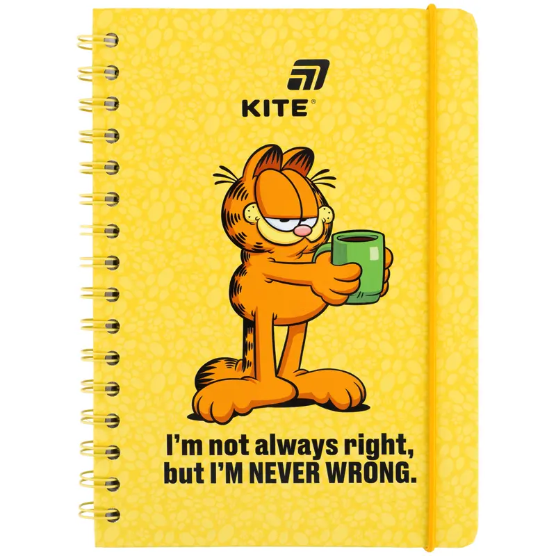 Блокнот на спіралі Kite Garfield (A5, 80 аркушів)