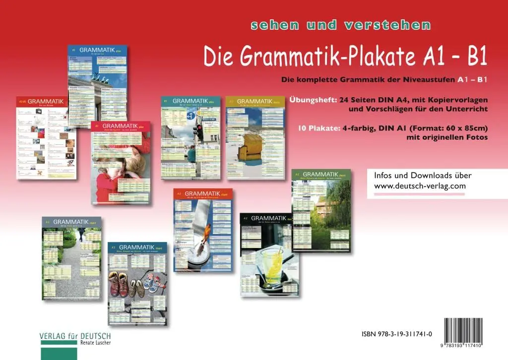 Die Grammatik Plakate A1–B1, Ubungsheft und 10 Plakate
