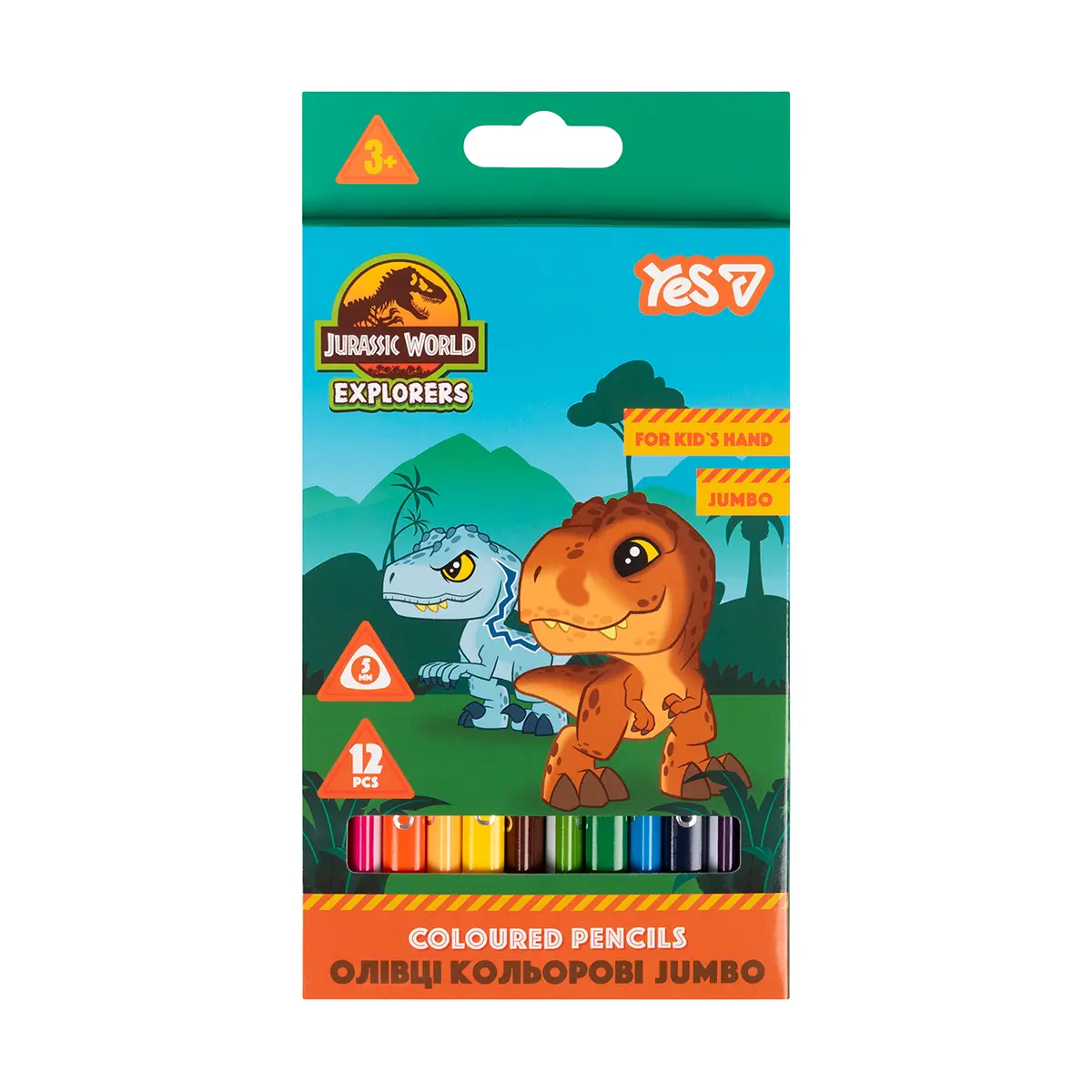 Олівці кольорові YES Jurassic World JUMBO, 12 кольорів