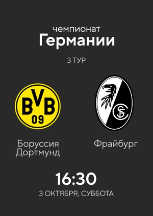 3-й тур. Боруссия Дортмунд — Фрайбург. 4:0 Обзор матча
