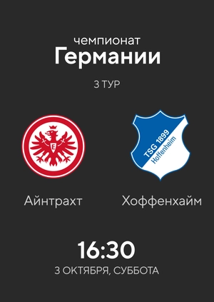 3-й тур. Айнтрахт — Хоффенхайм. 2:1 Обзор матча
