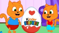 Cats Family in English - Egg With Surprise Inside Cartoon for Kids