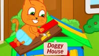 Cats Family in English - Decorated The Doghouse Cartoon for Kids