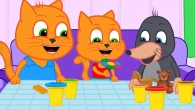 Cats Family in English - Toys From Play Doh Cartoon for Kids