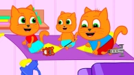 Cats Family in English - The Carpet Turned Into a Plane Cartoon for Kids