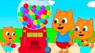 Cats Family in English - Super Prize at the Gumball Machine Cartoon for Kids