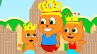 Cats Family in English - Royal Castle Made of Cardboard Cartoon for Kids