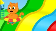 Cats Family in English - Rainbow Slide Cartoon for Kids