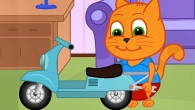 Cats Family in English - Motorcycle Repair Cartoon for Kids