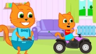 Cats Family en Français - Papa Contrôle un Jouet Radiocommandé Vidéos Animés 2020 en Français