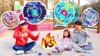 Boram and Konan Ddochi Play with Beyblade Burst Toy